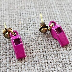 Vintage Earrings Purple Whistle Stud Earrings Fashion Ear Jewelry Unbranded